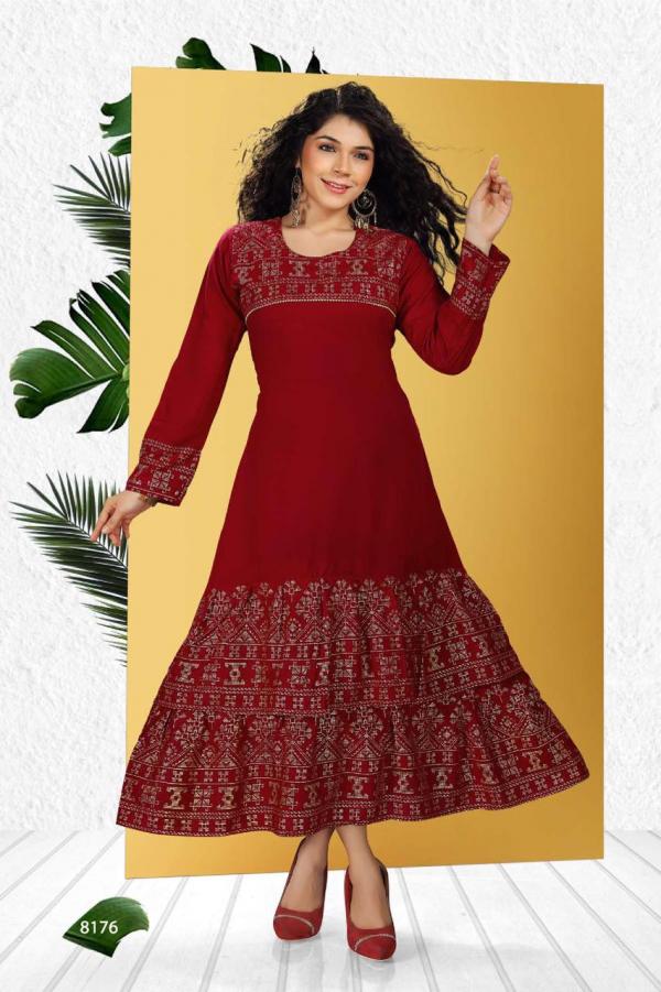 Riyaa Paridhi Rayon Ethnic Wear Anarkali Kurti Collection